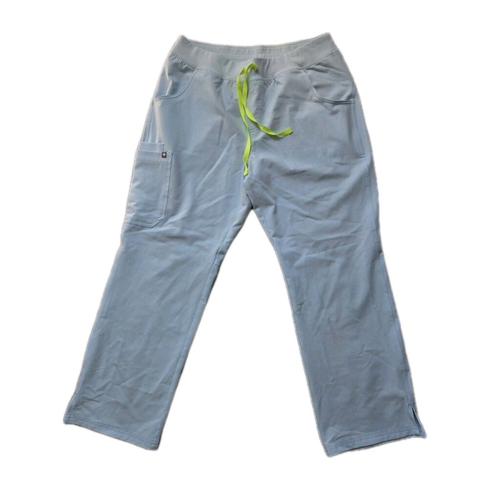 FIGS Kade Scrub Pants Light Blue Technical Collection Women's XL Petite EUC